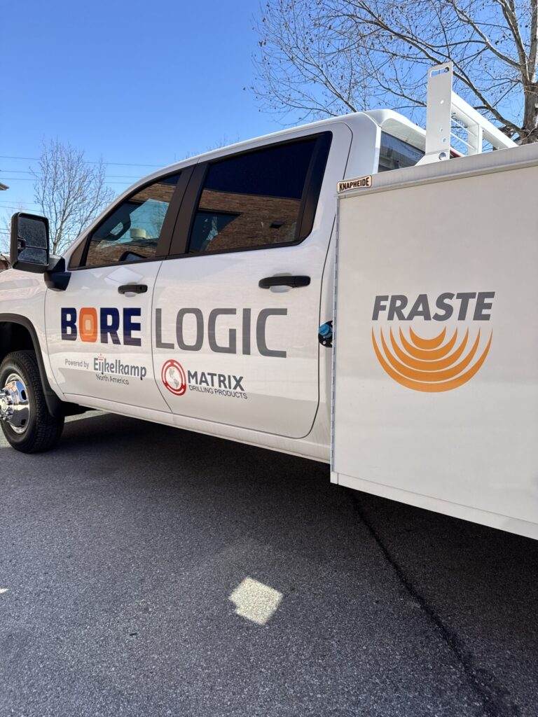 FRASTE Multi Drill rig on-site with Bore Logic service team — powering geothermal and water well drilling projects across North America.